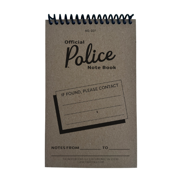 Official Police Notebook "No. 007" Front Cover