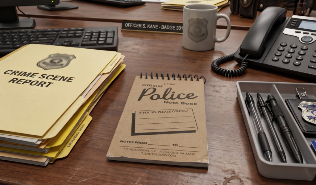 Cropped Notebook on Desk
